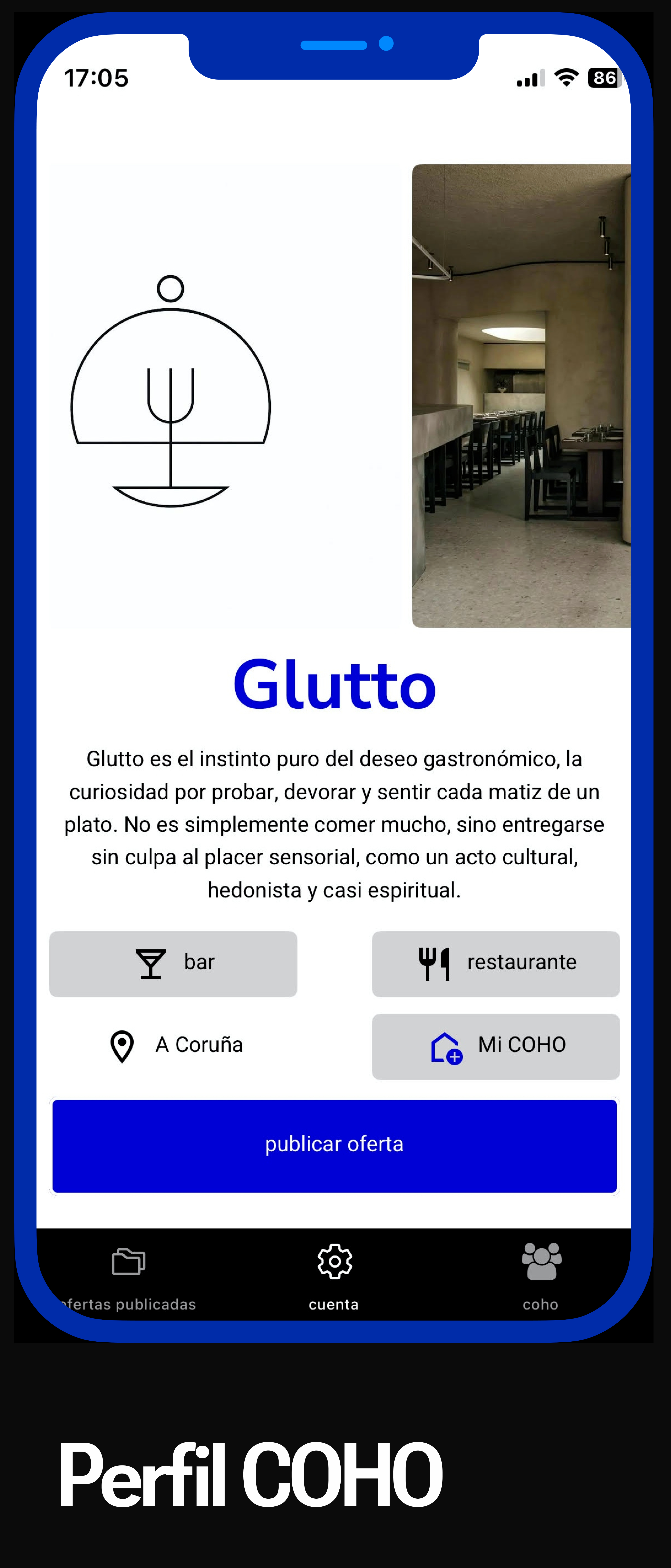 Glutto Perfil COHO - Restaurante en A Coruña - Plataforma de empleo para hostelería