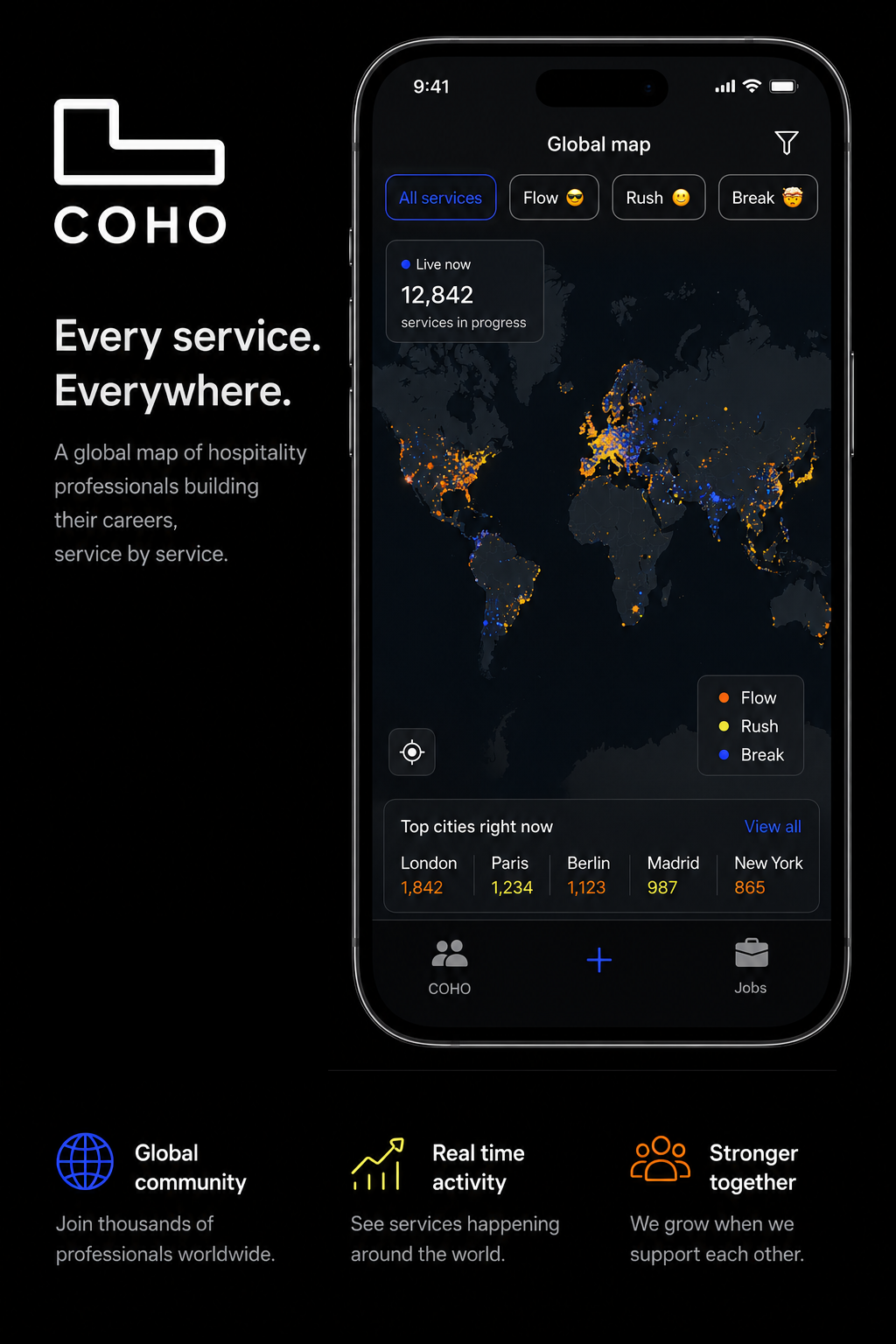 COHO global map — every service, everywhere